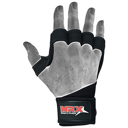 MRX BOXING & FITNESS Workout Gloves for Men and Women Ventilated Weight Lifting Gloves with Wrist Wraps Sticky Palm Protection with Extra Grip Gym Gloves for Exercise Pull Ups, Cross Training