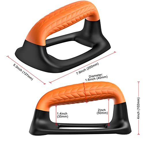 SELEWARE Push Up Bars Pushup Stands Push Up Handles w/Soft Rubber Handles - color: B: Black & Orange