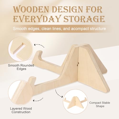 2 Pack Wooden Balance Board Stand, Display Rack and Storage Holder for Balance Trainer and Wobble Board, Stable Organizer for Home Gym, Surf Training and Yoga Practice, 10 x 7.5 x 4 Inch