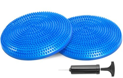 Primasole Balance Disc with Air Pump Wobble Cushion for Stability Workout 2 PCS - color: Cobalt Blue