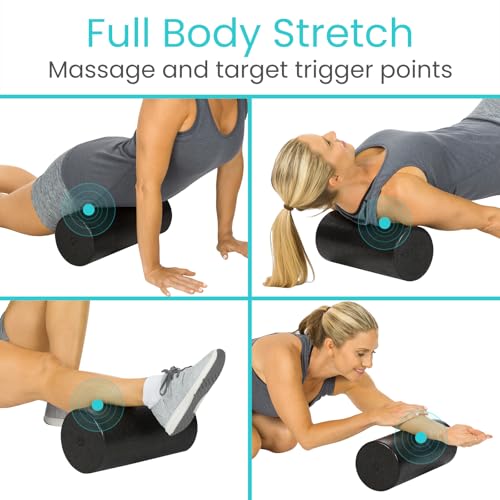 Vive High Density Foam Roller (12 inch) - Large Foam Roller for Exercise, Physical Therapy, Yoga, Pilates, Stretching - Pain Relief Massager for Trigger Point, Deep Muscle Massage, Myofascial Release