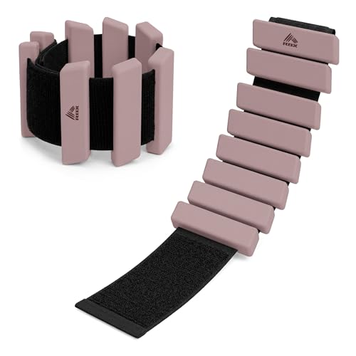RBX Adjustable Ankle & Wrist Weights, Customizable for Pilates, Yoga, Walking, Barre, Home Workouts & Strength Training - color: Rose Gold
