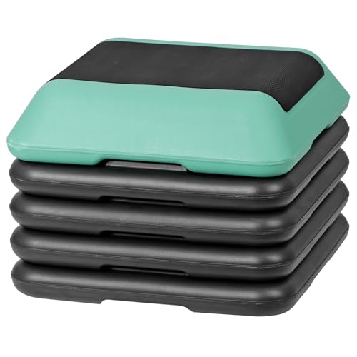 Step Aerobic Platform,16" x 16" Step Adjustable High Step Aerobic Platform with 6"- 8"-10"-12", Home Gym Exercise Fitness Workout Equipment - color: Green