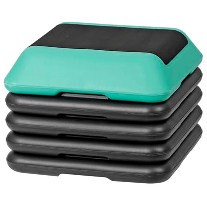Step Aerobic Platform,16" x 16" Step Adjustable High Step Aerobic Platform with 6"- 8"-10"-12", Home Gym Exercise Fitness Workout Equipment - color: Green