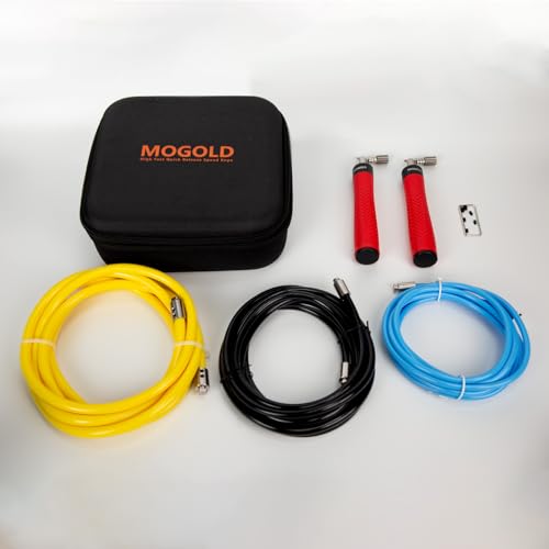Weighted Jump Rope Set - 1/4LB & 1/2LB Heavy Speed Rope with Quick-Release Handles, 3 PVC Cables (9.8FT), Anti-Slip Grip for Boxing, Cross Training & Home Workout, Includes Carry Case