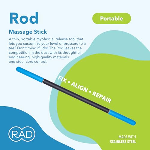 RAD Rod – Deep Tissue Massage Roller Stick – Myofascial Release Tool for Legs, Back, Neck, Arms & Shoulders – Muscle Roller for Mobility & Recovery