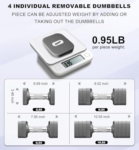 Adjustable Dumbbell Set for Women Men 7.5LB/10LB/15LB/20LB/25LB Each - color: Grey, style: 10LB Each [20 LBS Total]