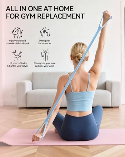 Figure 8 Resistance Bands with Handles, Upgraded Silicone 8-Shaped Exercise Band for Women,Stretch Bands Set for Exercise Arms Back Legs Pilates Yoga