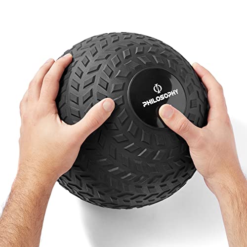 Philosophy Gym Slam Ball - Weighted Fitness Medicine Ball with Easy Grip Tread - style: 10 LB