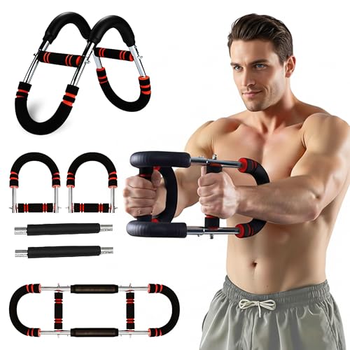 Twister Arm Trainer, Adjustable Resistance (20–130 lbs) Chest & Arm Trainer for Men & Women, Gorilla Bar Chest & Upper Body Workout Equipment, Ergonomic Home Workout Equipment with Anti-Slip Handles