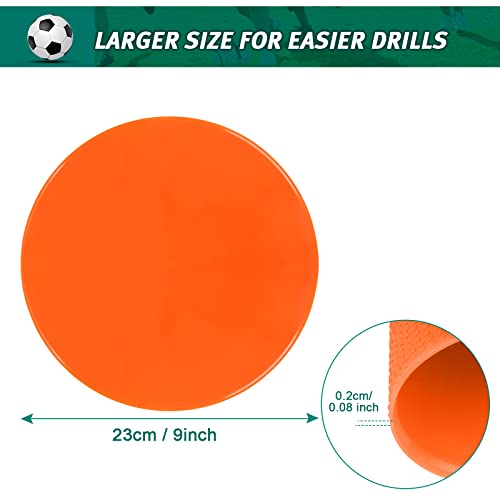 Poly Spots 4 Inch & 9 Inch Non-Slip Flat Cones Spot Markers for Gym Floor - style: Orange 12 Pcs 9inch