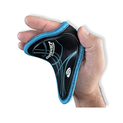 Gripad RX Lifting Grips | The Most Durable Grip Pads Yet | The Alternative to Weight Lifting Gloves, Gym Workouts, WOD, Weightlifting | Neoprene Hand Grips | Flexible Rubber Palm - color: Black / Blue