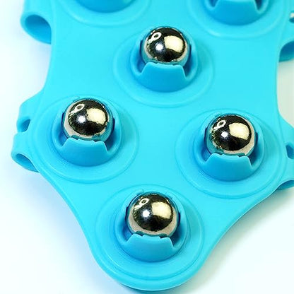 Massage Ball Roller and Therapy Ball - Hand Held Back and Foot Massager - Trigger Point Massage Tool - Blue - color: Blue