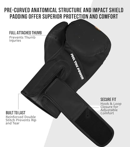 Exxact Sports Knockout Youth Boxing Gloves for Kids (3-10 Years) with Padded Protection and Wrist Support, Durable Engineered Leather Kids Boxing Gloves for Boys and Girls