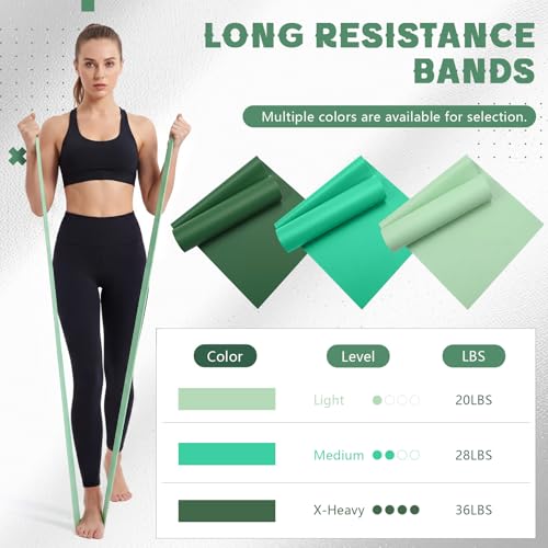 Shappy 10 Pack Resistance Bands, 5.4ft Long Exercise Band Bulk, Non-Latex Elastic Stretch Bands for Physical Therapy, Stretching, Rehab, Yoga, Pilates, Gym, Home Exercise - size: 20 lbs