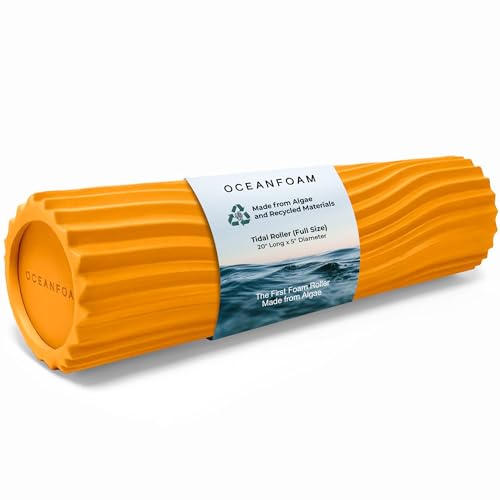 Tidal Roller - Gold - Muscle Massage Foam Roller for Back Pain & Stretching - Firm and Ergonomic Wide Wave Textured - Yoga, Athletics, & Wellness - Full Size, 20" x 5" - color: Gold