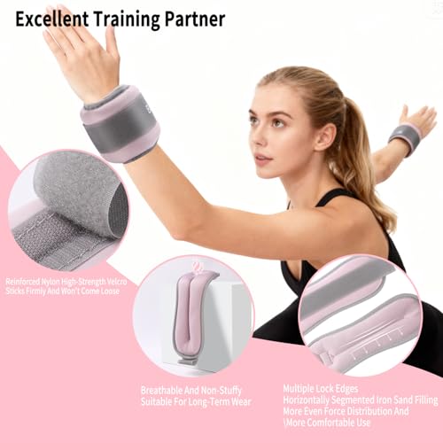 Ankle Weights for Women & Kids - 0.5LB/1LB Each Wrist/Ankle Weight Pair (1LB/2LB Total) Adjustable Arm/Leg Weights for Walking, Running, Pilates, Home Workout with Comfortable Straps (Pink) - size: 1 lbs Pair (0.5lbs Each)