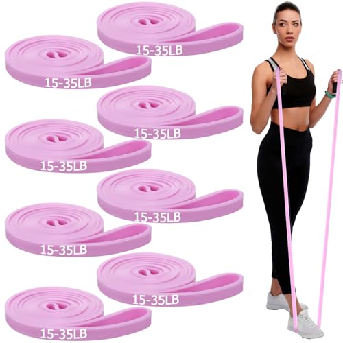 Foilswirl 8 Pcs Resistance Bands for Working Out - color: Light Purple, size: 15-35 Ibs