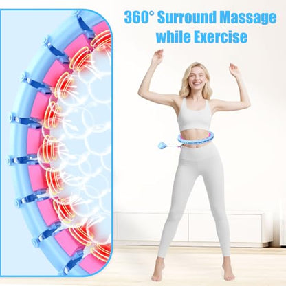 65 Inch Adjustable Fitness Waist Hoop – 32 Detachable Links, Quiet Non-Drop Fitness Tool for Adults Weight Loss, Plus Size Exercise Hoop for Women & Beginners