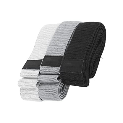 Resistance Bands Set High Elastic Durable Non Slip Workout Bands for Leg Correction Booty Training Cotton Polyester Rubber Latex Thread Light Gray Gray Black 3 Pack
