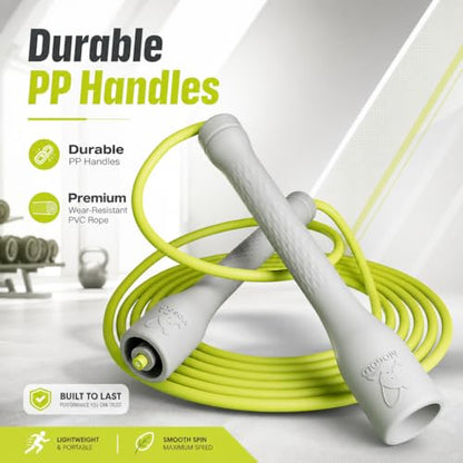 10,000-Drop Unbreakable Jump Rope, 5mm PVC Adjustable Speed Rope with Ergonomic PP Handles for Boxing, HIIT & Home Gym - color: Black+Black