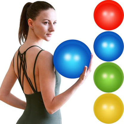 Leyndo 4 Pcs Yoga Exercise Ball Pilates Pregnancy Birthing Fitness Ball with Quick Pump Anti Burst for Improved Posture, Balance, Yoga, Pilates, Training, 4 Colors