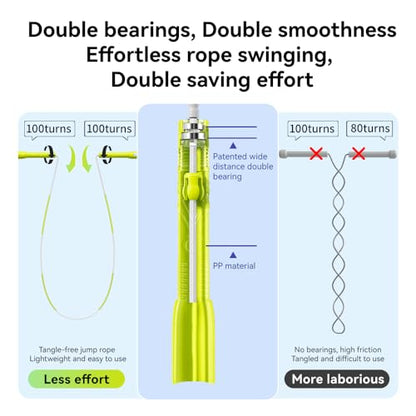 Skipping Rope, Adjustable Beaded Jump Rope with Double Bearing, Jump Rope for Kids at Home Schoel Gym,Tang-Free Flexible and Durable Jumping Ropes for Fitness - color: Pink