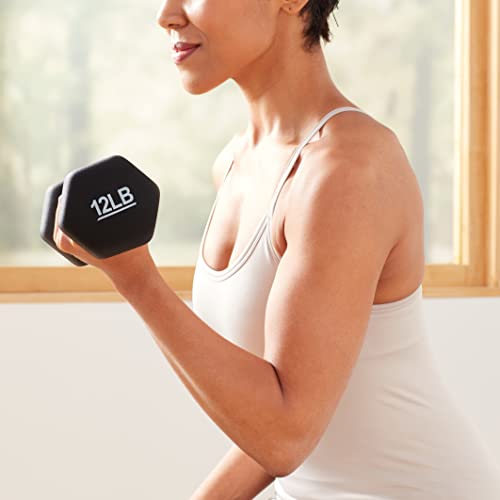 Amazon Basics Neoprene Dumbbell Hand Weights for Exercise and Muscle Toning - style: 12 Pound, Pair