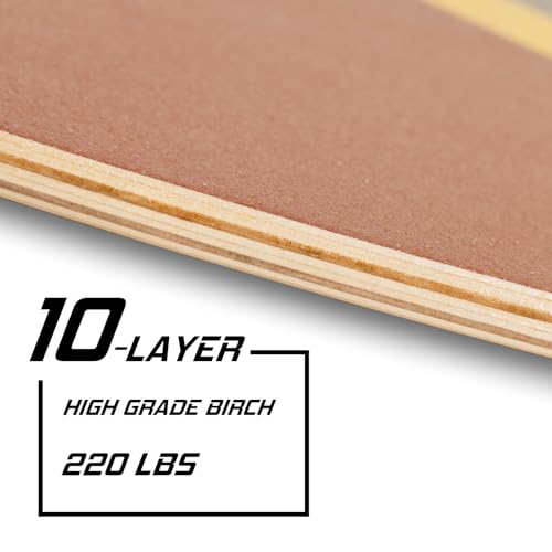Balance Board Trainer with Rollers | 10-Layer Premium Wooden Wobble Board for Core Strength, Stability & Fitness | Non-Slip Yoga, Surf, Skate & Home Training Board