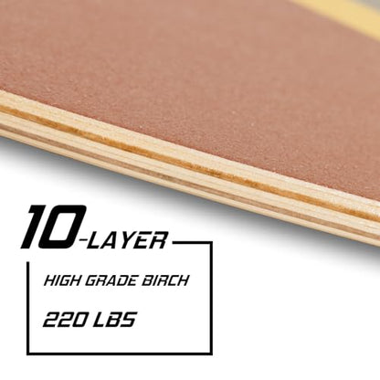 Balance Board Trainer with Rollers | 10-Layer Premium Wooden Wobble Board for Core Strength, Stability & Fitness | Non-Slip Yoga, Surf, Skate & Home Training Board