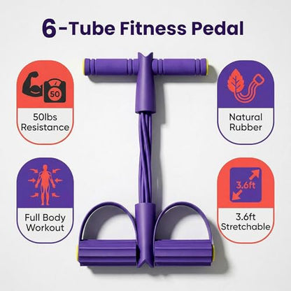 Pedal Resistance Bands with Handles, Multifunction Tension Rope for Arm, Leg, Waist and Shoulder Training