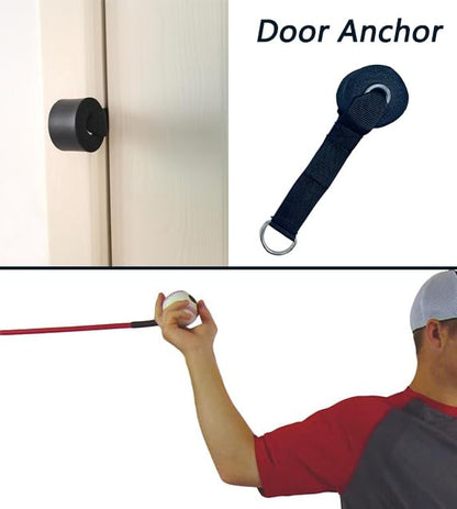 Baseball and Softball Resistance Training Bands,Pitching Training Aids, Baseball Connectors with Door Anchor are Baseball Training Accessories Improve Pitching,Arm Strength.-Red