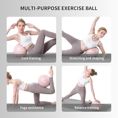 FITMIND_Pilates Ball 10 Inch Anti-Burst Slip Resistant Mini Yoga Ball for Fitness, Core Training, Physical Therapy, Balance, Stability, Stretching 200kg 440lbs Capacity