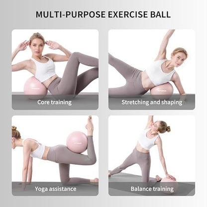 FITMIND_Pilates Ball 10 Inch Anti-Burst Slip Resistant Mini Yoga Ball for Fitness, Core Training, Physical Therapy, Balance, Stability, Stretching 200kg 440lbs Capacity