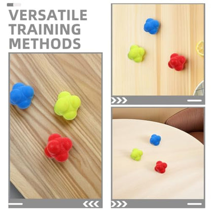 6Pcs Reaction Speed Training Balls Hexagonal Multiside Design 5.5Cm Sturdy Sports Reflex Balls for Hand-Eye Coordination Agility Training Adults