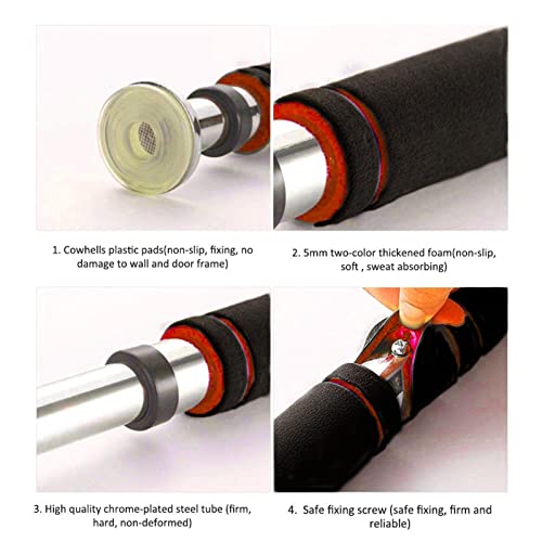 Door Chin Bar Screwless Pull Up Bar Assembled Adjustable Flexible Gym Bars for Gym Office Home Strength Training Equipment 60-100cm