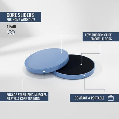 Core Sliders for Home Workouts, PP Plastic Gliding Discs for Pilates and Low-Impact Core Training (1 Pair)