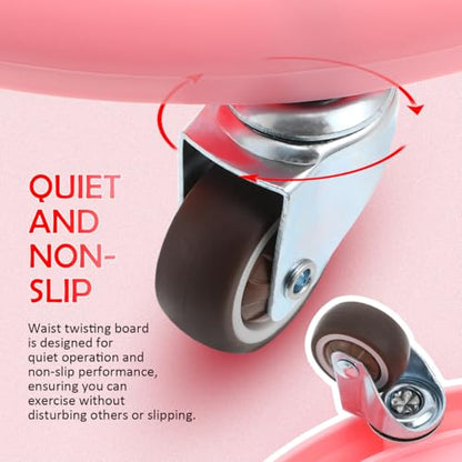 HANABASS Four-Wheel Ab Roller with Knee Mat Multi-Directional Silent Abdominal Exercise Wheel for Home Core Strengthening and Full Body Workout Non-Slip Fitness Sliding Board