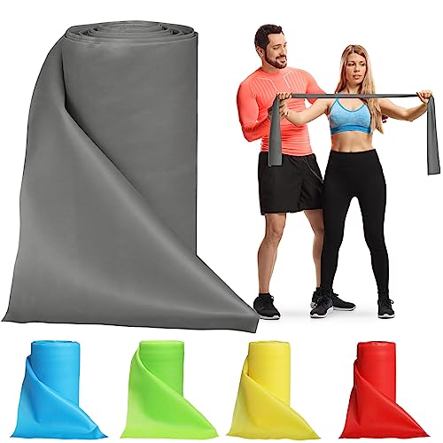 Resistance Bands Professional Bulk Rolls. Elastic Physical Therapy Band. Resistance Bands Elastic Exercise Bands for Recovery, Physical Therapy, Yoga, Pilates, Rehab,Fitness - color: Gray - X-Heavy