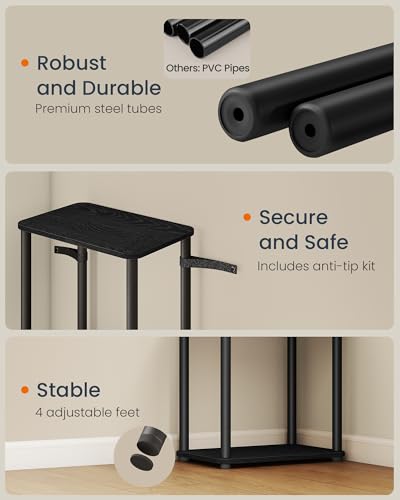VASAGLE 6-Tier Shelf, Storage Shelves, Bookcase with Shelves, Living Room - color: Ebony Black + Ink Black, size: 6 Tiers (15"W)