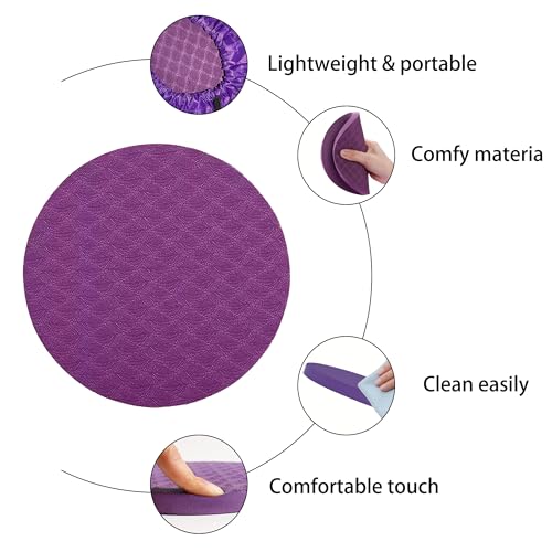 Premium Exercise Knee Support Set of 10 | Thick Foam Yoga Pilates Cushion for Women Men | Knees Elbows Wrists Hands Head Protection - color: Purple