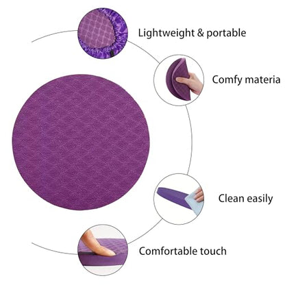 Premium Exercise Knee Support Set of 10 | Thick Foam Yoga Pilates Cushion for Women Men | Knees Elbows Wrists Hands Head Protection - color: Purple