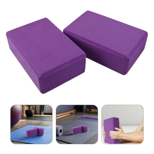 BESTonZON 2pcs Eva Non-slip Yoga Blocks High Density Foam Bricks for Stretching and Balance Training Lightweight Exercise Support for Pilates and Gymnastics