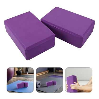 BESTonZON 2pcs Eva Non-slip Yoga Blocks High Density Foam Bricks for Stretching and Balance Training Lightweight Exercise Support for Pilates and Gymnastics