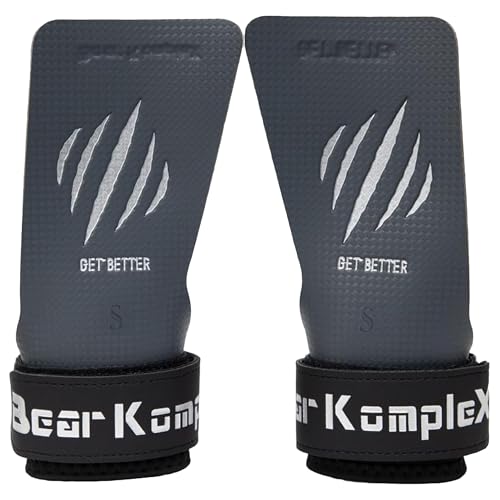 Bear KompleX No Hole Hand Grips - Non-Slip Fingerless Gymnastics Grips for Weight Lifting, Pull-ups & Cross Training | Lightweight, Padded Wrists & Foldable Grip. - size: Small