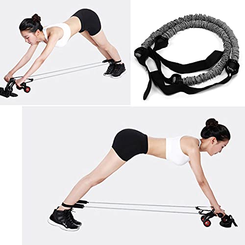 2pcs 19.7in Abdominal Wheel Elastic String fitness exercise bands,Ab Roller Ropes resistance rope exercise resistance bands,Ab Wheel Roller Straps Cloth cover Multifunction