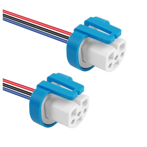 2PCS Headlight Wiring Harness,3-Pin Headlight Connector Plug for 9007/9004/HB1/HB5,High Tempreture Resistant Headlights Socket Headlights Harness Replacement Car Accessories