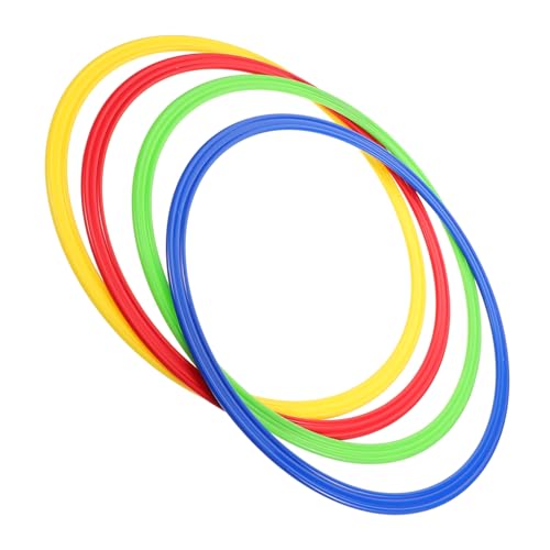 Yardwe 4Pcs Plastic Agility Training Rings for Soccer Football Training Equipment Hopscotch Circles Enhance Coordination Speed Drills