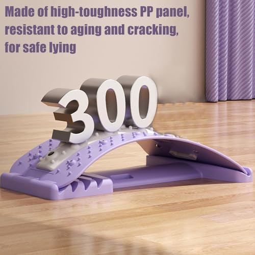 Back Stretcher - Adjustable 4 Level Lumbar Support, Comfortable Spine Reliief Board, Lower Upper Back Cracker | Women Men Adults Athletes Beginners Professionals Fitness Recovery Apartment Home Gym