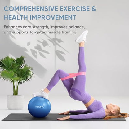 APEXUP 9 Inch Pilates Ball Small Exercise Ball for Yoga, Fitness, Balance, Core Workout, Physical Therapy